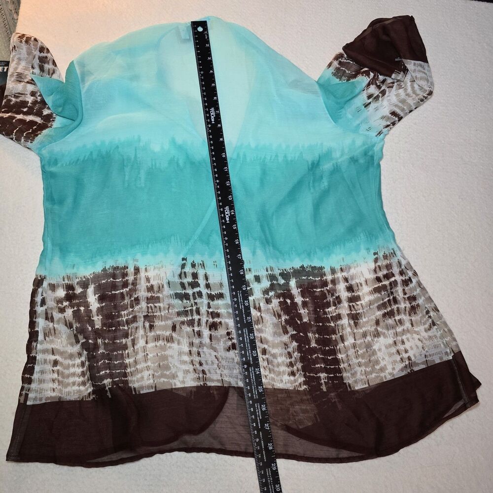 Chico's Tie-Dye Ombre Chevron Open-front Kimono Cardigan Size 2 - Picture 5 of 8